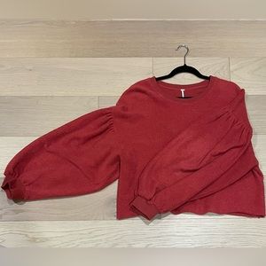 FREE PEOPLE BUBBLE SLEEVE SWEATER